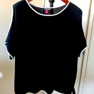 Light black top with white trim